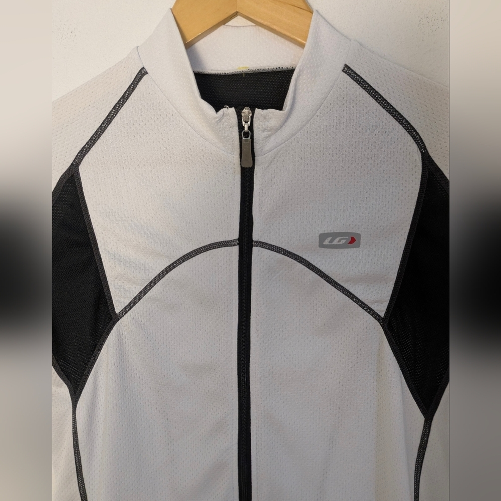 Louis Garneau Men's Cycle Jersey Size S White Black Shirt Full Zip Short Sleeve - Picture 3 of 15